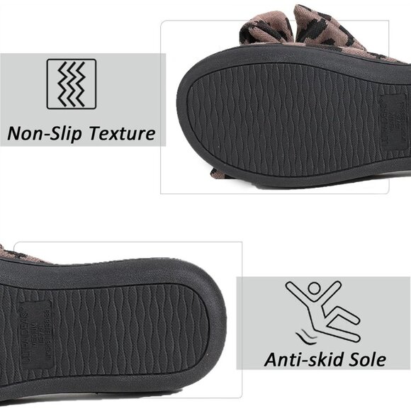 Women's Brown Black Memory Foam House Eurytides Slide Slippers Shoes - Picture 6 of 6